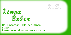 kinga baber business card